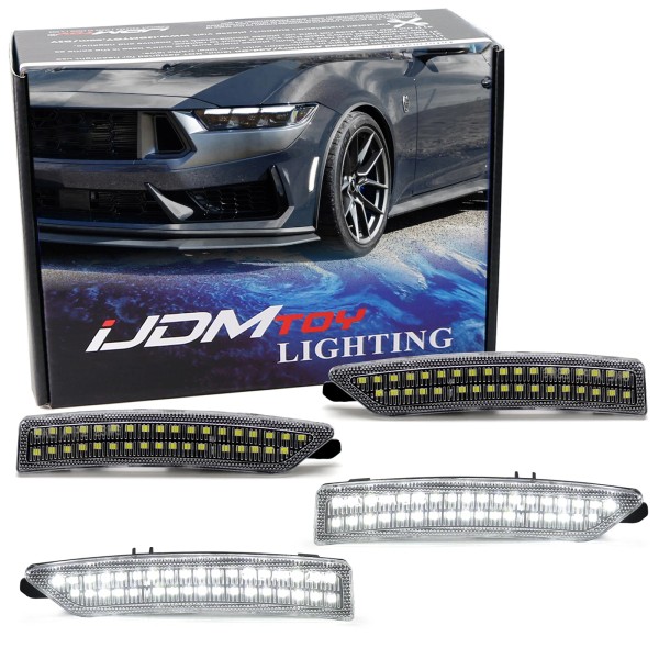 iJDMTOY Clear Lens All White LED Front & Rear Side