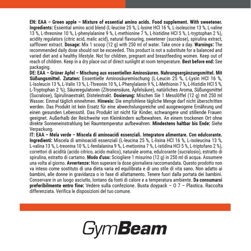 GymBeam EAA Powder - Complex Source of Essential Amino Acids,