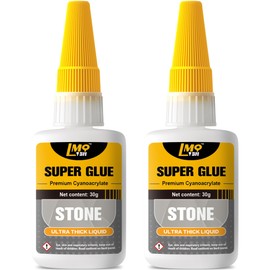 Stone Super Glue Liquid, Clear Instant Cyanoacrylate Adhesive for Stone, All Purpose CA Glue for Shoe Ceramic Repair Plastic Leather Glass Wood Metal Pottery Aquarium Porcelain Fletching Waterproof