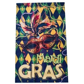 12X18 MARDI GRAS FLEUR DE LIS R1 GARDEN POLE SLEEVE HOUSE FLAG BANNER 100D