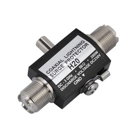 ASHATA Coaxial Protector, MJ to MJ All Band Lightning Protection, Surge Protection, 200 W Coaxial Flash Surge Protection, Antenna Arrestor Lightning Arrestor Lightning Arrestor 200 W