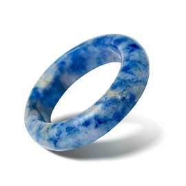 WHITESTONE JEWELRY CO. Maya Stone Ring Collection | Natural Stone Band for Women and Men | Stackable Ring | 6mm Wide (Polanco - Blue Sodalite, 10)