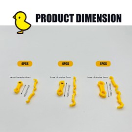 12Psc Baby Chick Splay Leg Hobble Brace, Baby Chick Leg Hobbles, Poultry Leg Bands, Chicken Hobble Braces for Newborn Spraddle Leg of Chick Quails Ducks Bird Parrot of 1 to 3 Days Newly Hatched