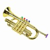 Gold Kid Trumpet Toy with 4 Colored Keys Interesting Educational