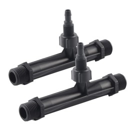 Acogedor 2Pcs G1/2 Inch Irrigation Venturi, Fertilizer Injector, POM Plastic, Black, Irrigation Hardware, 2 Pack
