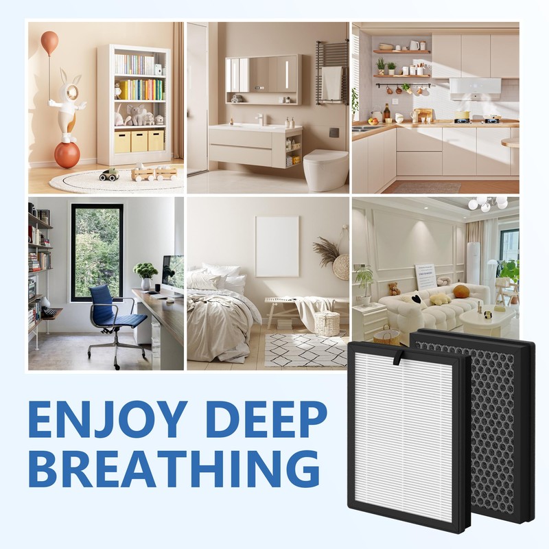 ClearAir-A5 Replacement Filter Compatible with VEWIOR ClearAir-A5 Air Purifier, 3-in-1