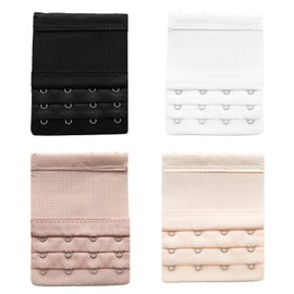 Wuyituart 4 Pcs Bra Extenders 4 Hooks Plus Size 3 Rows Elastic Clasp Extenders Stretchy Bra Extension Strap