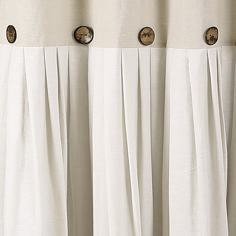 Lush Decor Linen Button Shower Curtain, 72" W x 78"