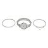 3pcs Women Watch Rhinestone Bracelet Set Accurate Time Stylish Waterproof