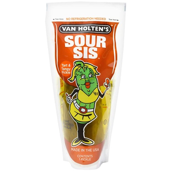 Van Holten's King Size Pickle In-a-Pouch - Sour Sis - TIK TOK Pickle - Sour Pickle - TART & TANGY PICKLE