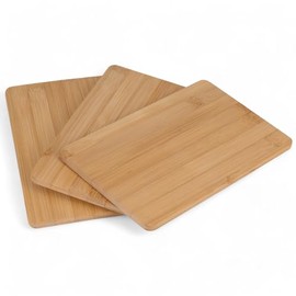 MIJOMA Bamboo Chopping Board Set, Pack of 3, Sustainable Chopping Boards 22 x 14 cm, Robust & Hygienic, Ideal for Kitchen and Camping