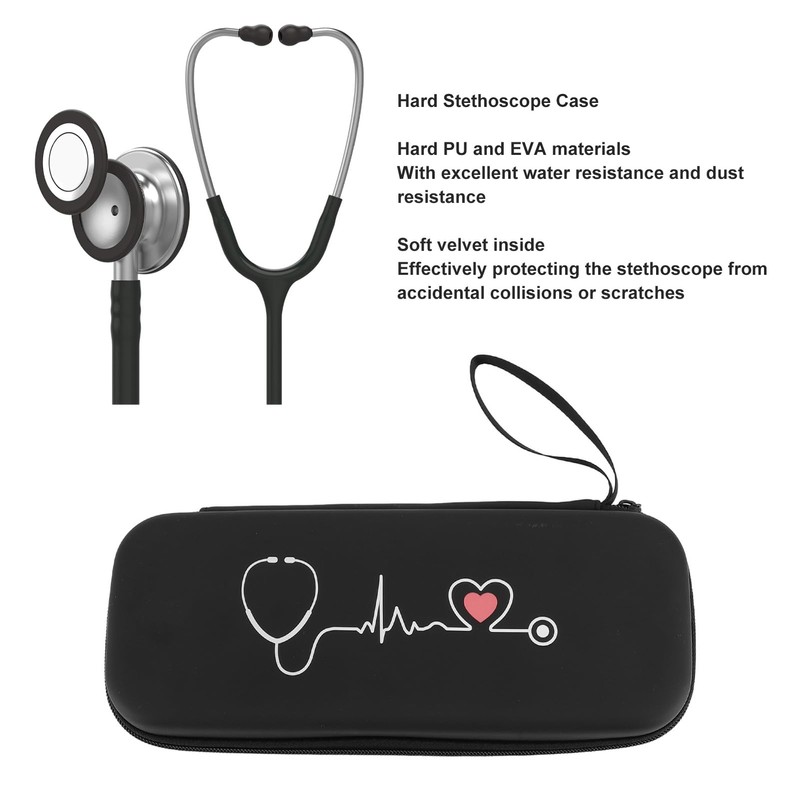 Stethoscope Case, Hard Travel Carrying Case with Mesh Pocket, Stethoscope