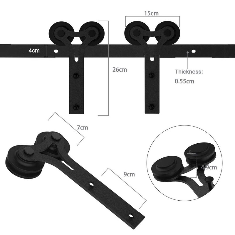 TSMST 4FT Sliding Barn Door Hardware Kit, Heavy Duty Sturdy
