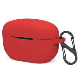 Leetoyi Funda Compatible para Sony WF-1000XM5, Funda de Silicona Protectora para Auriculares con Gancho de Llavero (Rojo)