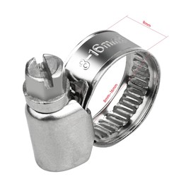 10 Pcs 8-16mm Hose Clips Adjustable, Stainless Steel Jubilee Clips for Securing Hose Connections Home Gas Pipe Flexible Hose Pipe Tube