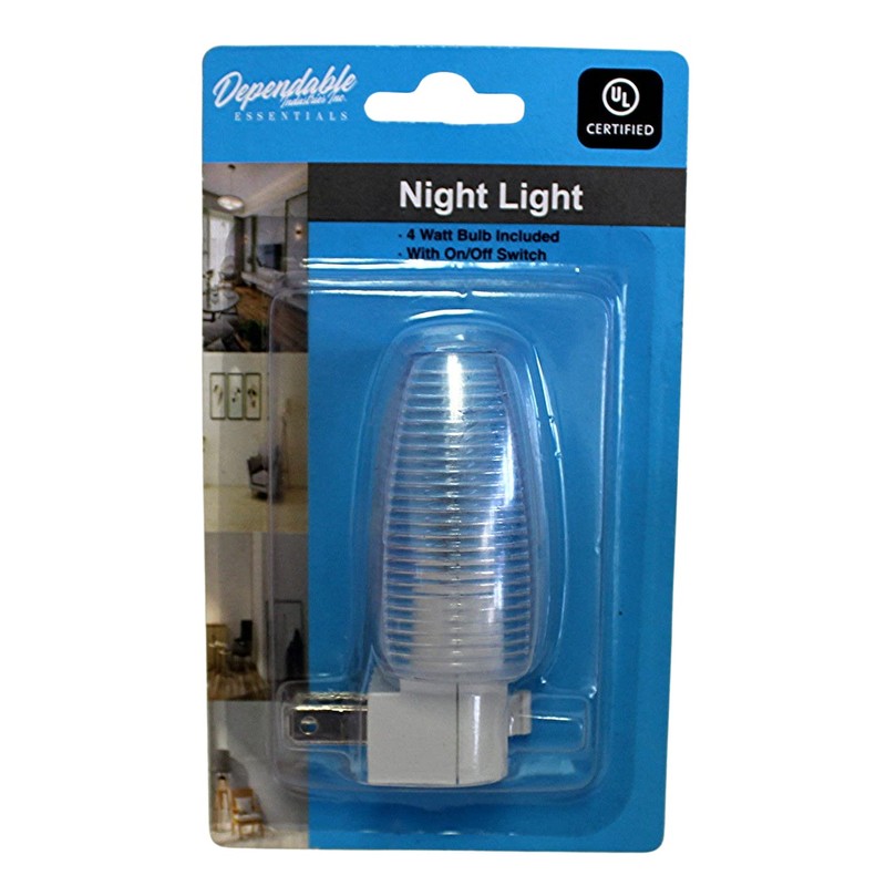 Set of 2 Night Light On/Off Switch UL Certified White