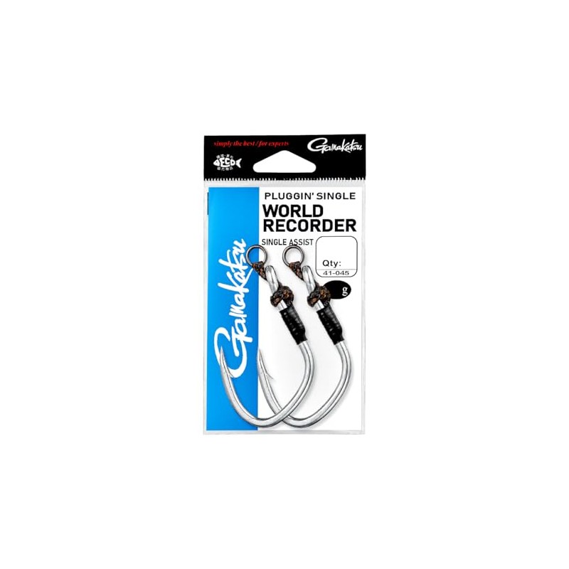 Gamakatsu Plugging Single World Recorder, Single Assist, 8/0 (Pack of
