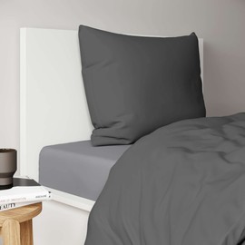 ETÉREA Microfibre Bed Linen 155 x 220 cm + 80 x 80 cm - All-Season Bed Linen Duvet Cover Plain Colours - Bed Linen Set with Pillow 155 x 220 cm Duvet Cover + 80 x 80 cm Pillowcase Microfibre Made in