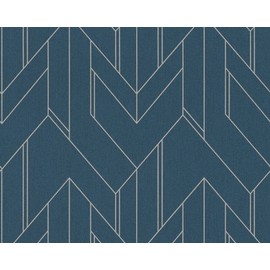 CONCORD WALLCOVERINGS ™ Sample for Display Purpose only Textured Wallpaper Graphics Geometric rhombs, Blue Metallic, 10 in x 7 in, 373695