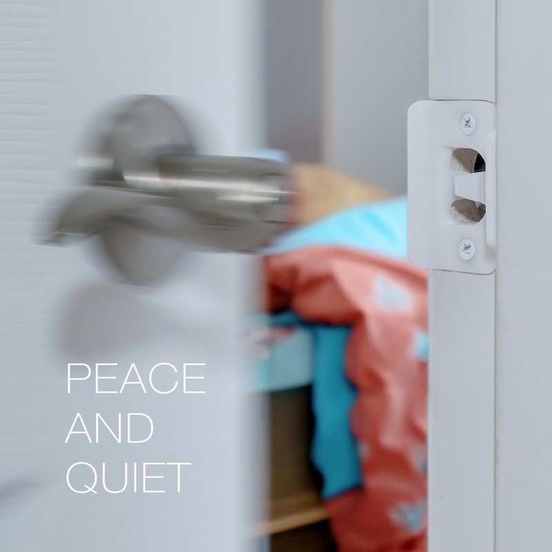 Enhanced Door Silencer Strike Plate with Adhesive Bump Stops -