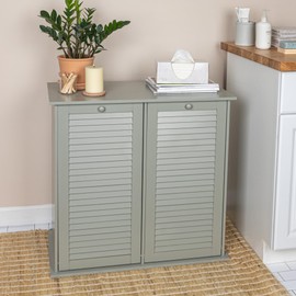 Household Essentials Tilt-out Cabinet Laundry Sorter with Shutter Front, Grey