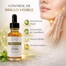 Serum Facial para Piel Grasa 30 ml | Control de Brillo y Apariencia Equilibrada | Con Extracto de Té Verde y Ácido Glicólico | Uso Profesional y en Casa