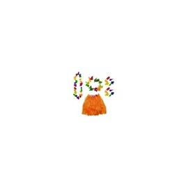 Disfraz Hawaiano Collar Falda Corona Hawaiana Flores Barato