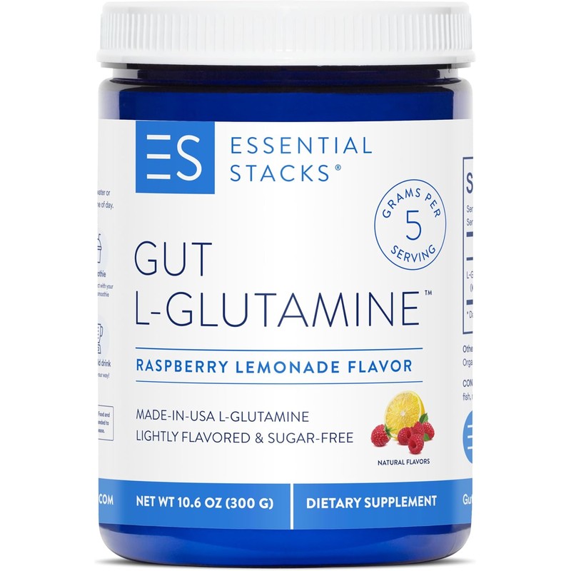 Essential Stacks- LGlutamina Gut Saborizada en Polvo (Limonada de Frambuesa)