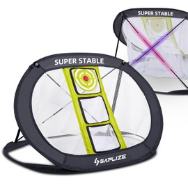 SAPLIZE Ultra-Stable Golf Chipping Net, Pop Up X-Shaped Golfing Target Net for Backyard Accuracy and Swing Practice, Light Green