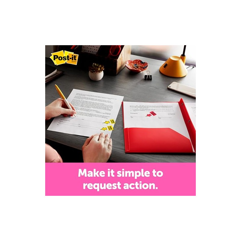 Post-it Flags, "Sign Here", Yellow, 1-Inch Wide, 200/Dispenser (680-HVSH)