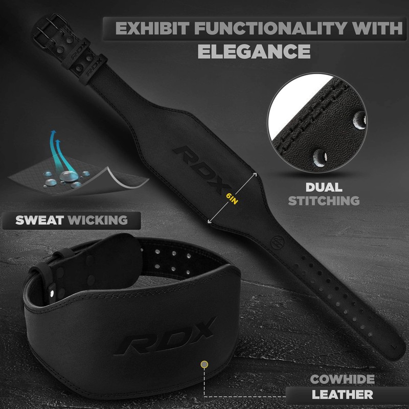 RDX Leather Weightlifting Belt 4 Inch and 6 Inch 10
