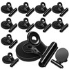 MIN CI 12 Pack Black Magnetic Clips, Strong Fridge Magnets,