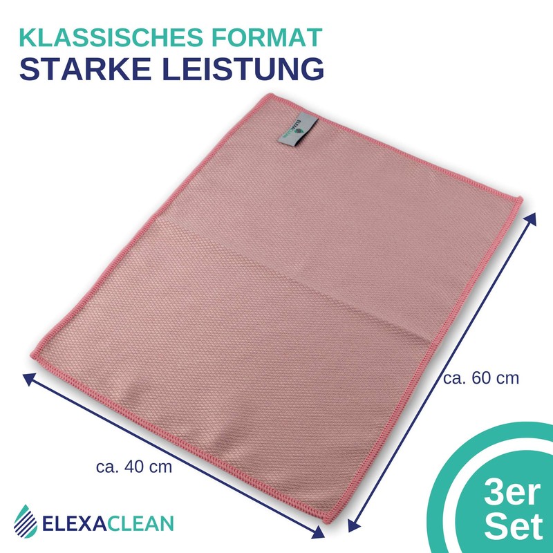 Elexaclean Streak-free, Premium Microfibre Window/Windscreen Cloth (60 x 40 cm),