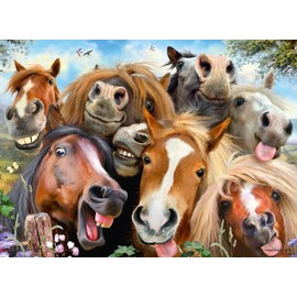 Ravensburger Selfies Horsing Around - Animal Jigsaw Puzzle for Adults and Kids Age 10 Years Up - 500 Pieces - Horse Toys