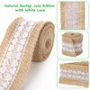 JMIATRY 12 Rolls Burlap Jute Ribbon with White Lace, 24