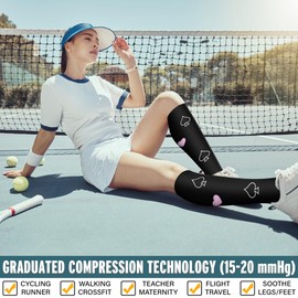 6 Pack Compression Socks Women and Men Circulation - Graduated Compression Knee High for Running, Athletic,Cycling