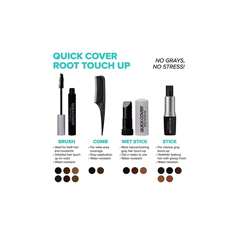 Kiss Quick Cover Brush-in Color Touch up [ Medium Brown