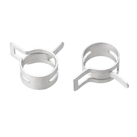 uxcell Spring Band Type Clamp 21mm Inner Dia Fit 22-23.5mm OD Hose Fuel Line Silicone Tube Clips Clamp Silver Manganese Steel 5Pcs