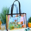 Aliceset Holographic Clear Tote Bag with Leather Handle Iridescent Bachelorette