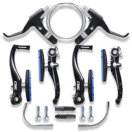 CNCLOL Bike V Brake Set, Bicycle V Brake Set for Front& Rear, V Brake Caliper Set For Road Bike/Mountain Bike/MTB/BMX.Black/Blue
