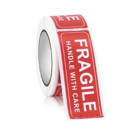 Fragile Stickers - Warning Sticker for Shipping Fragile Handle with Care Strong Adhesive Fragile Labels Packing 250 Permanent Adhesive Labels Per Roll