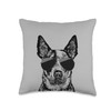 Blue Heeler Australian Cattle Dog with Sunglasses Throw Pillow