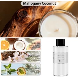 Car Air Freshener Refill Oil 2 Pack, 3.5oz Mahogany Coconut Essential Oil Refills for Smart Car Diffuser and Auto Interior Scent