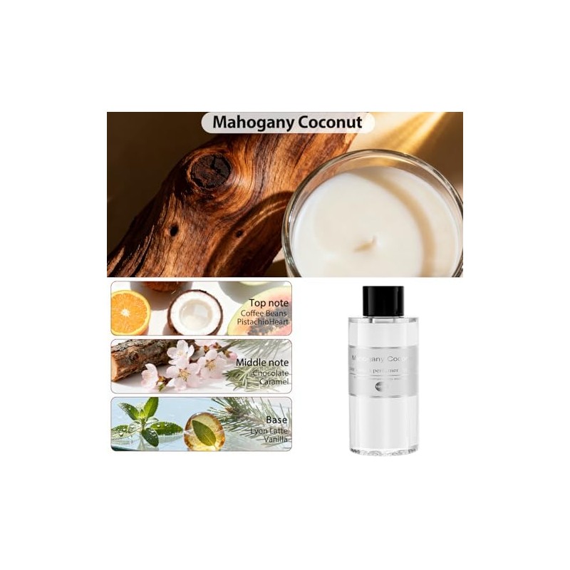 Car Air Freshener Refill Oil 2 Pack, 3.5oz Mahogany Coconut