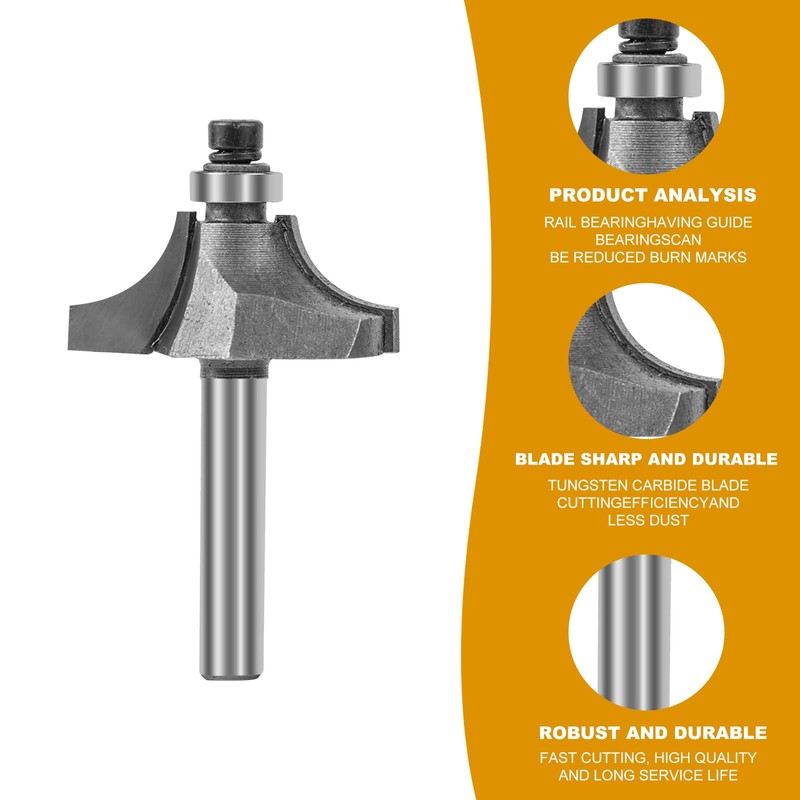 Yueqing Zhongji 6pcs Roundover Router Bits Set 1/4 Shank with