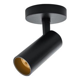 JARLSTAR LED Ceiling Spotlight 5CCT 2700K/3000K/3500K/4000K/6000K Selectable Dimmable,Spot Light Indoor Adjustable Flush Mount Lights Fixture 12W CRI 90+, Black, 1 Pack Tilt Angle Accent Lighting