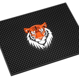 Heavy Duty Bar Mat Drying Bar Rail Mat Non-Slip Serving Spill Mat 17"x13" (Tiger)