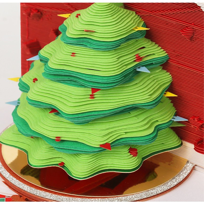 Christmas Tree 3D Memo Pad Innovative Paper Carving Art 3D