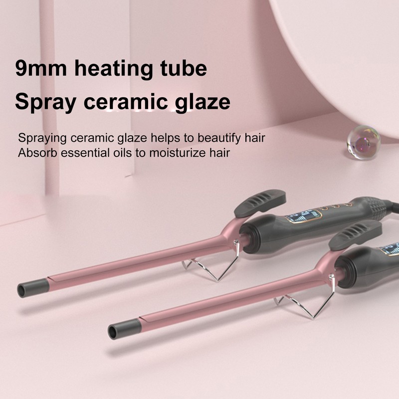 9mm Hair Curler Small Curling Iron Curling Tongs 80℃-230℃ Adjustable