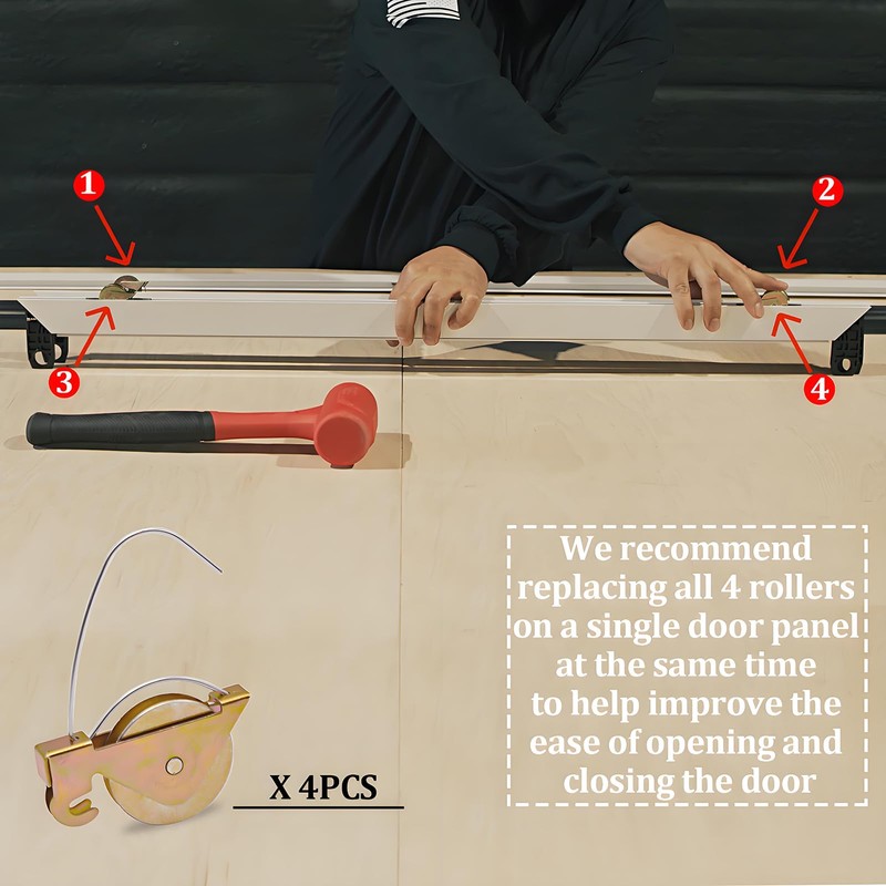 Sliding Screen Door Tension Spring Rollers Replacement with 1-1/4" Steel